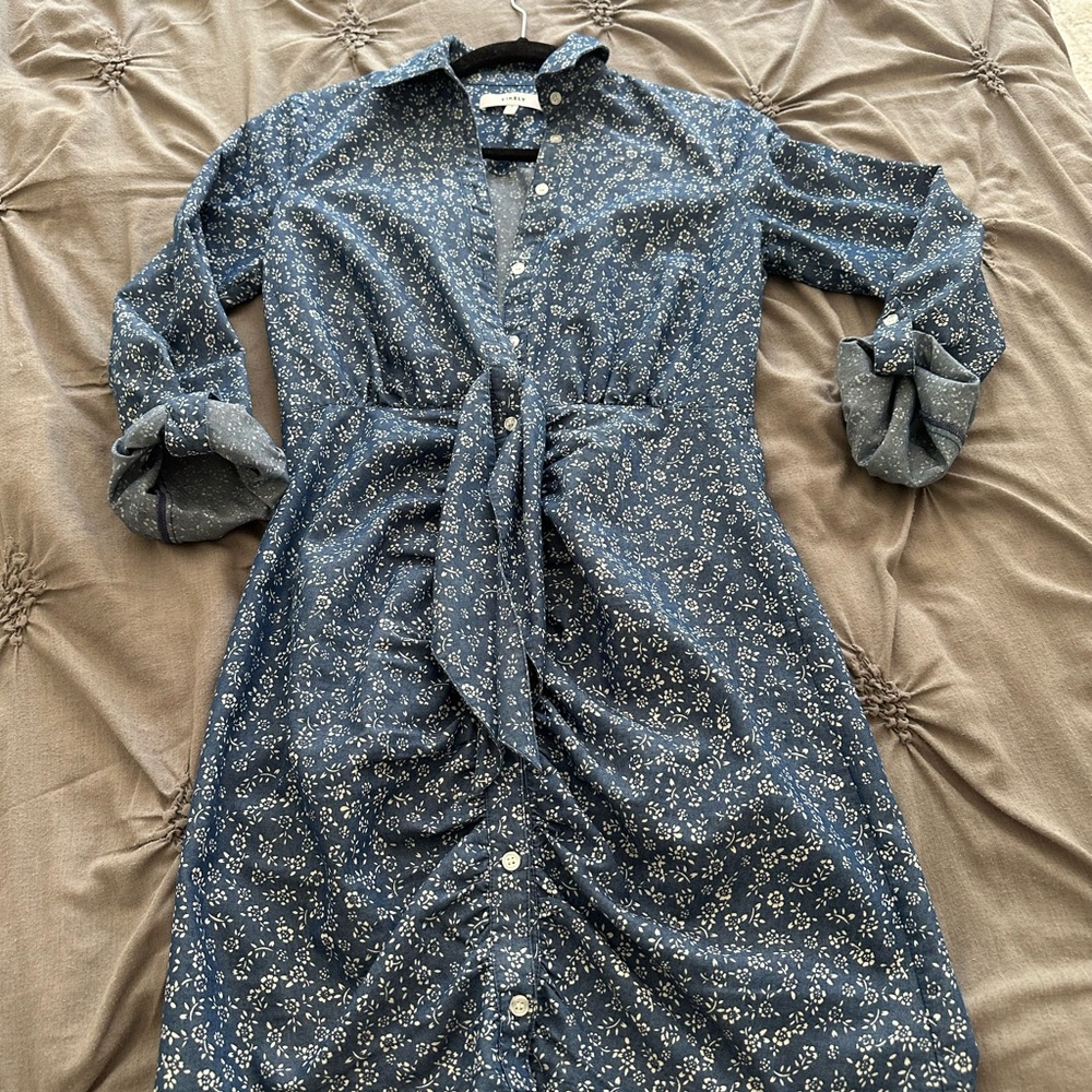 Blue Floral Button-Up Dress by Likely